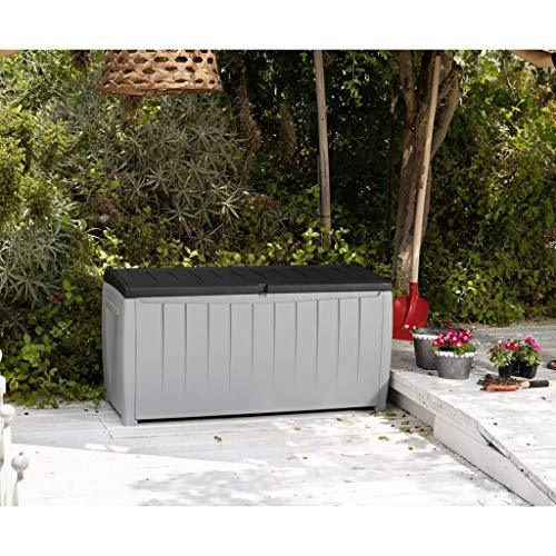 Keter Garden Storage Box Novel 340L Outdoor Entryway Trunk Chest Bench Box