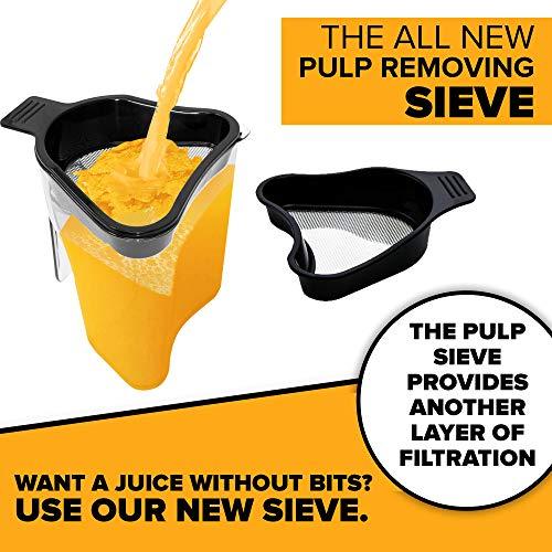 Powerful Masticating Juicer for Whole Fruits and Vegetables, Fresh Healthy Juice, Sorbet, Ice Cream, Wide Mouth 75mm Feeding Chute, BPA Free, 240-Watt, Cold Press, Black Stainless Steel Fridja f1900