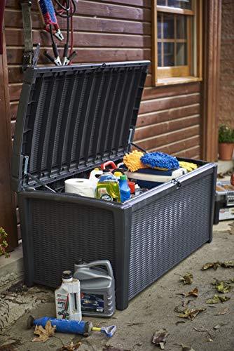 Keter Borneo 416L Outdoor Garden Storage Box Garden Furniture - Grey