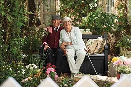 Keter Eden Bench 265L Outdoor Garden Storage Box Garden Furniture - Graphite and Grey