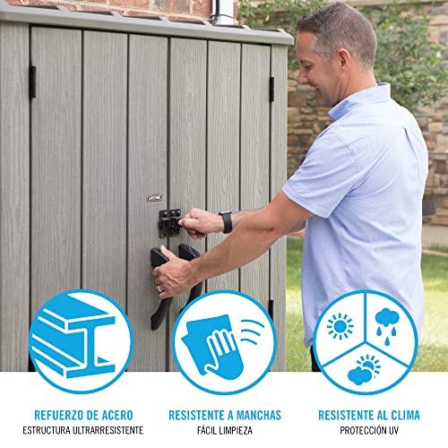 Lifetime 60209 Vertical Storage Shed (53 Cubic feet), Roof Brown, 74 x 142 x 174 cm