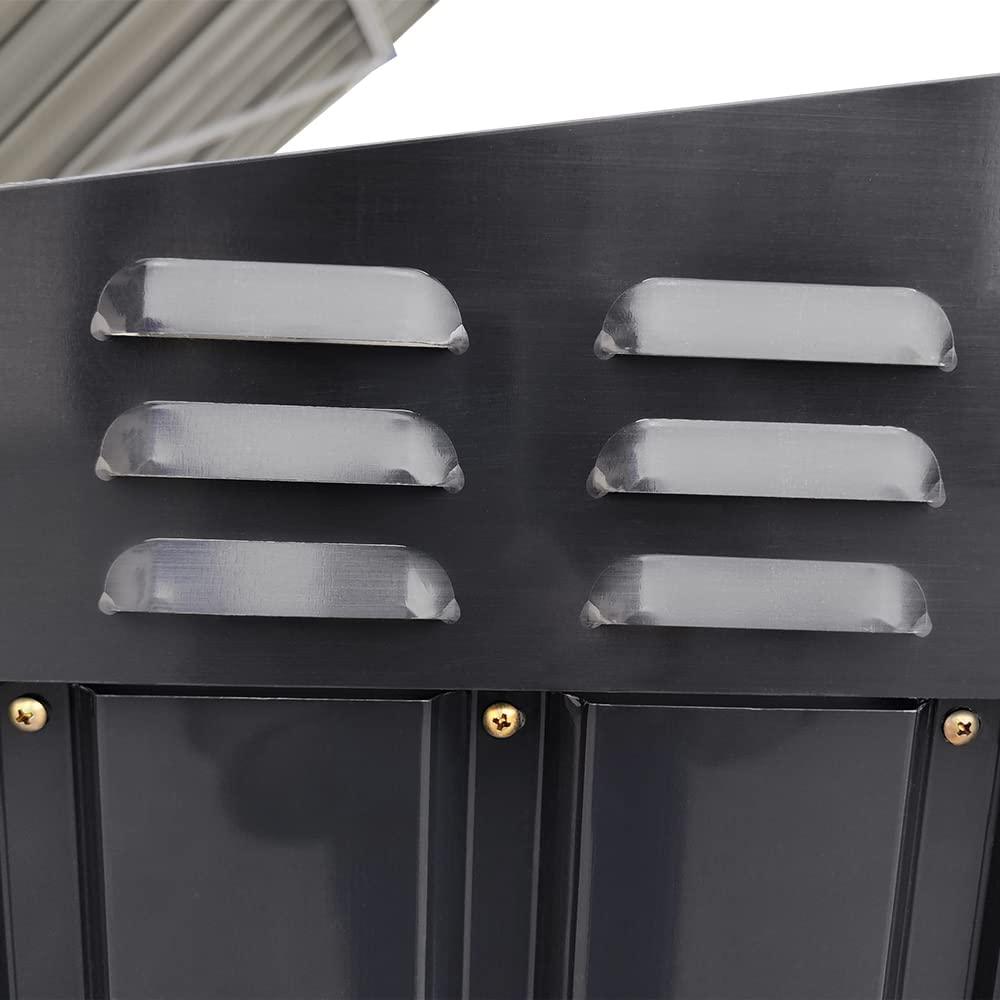 Panana Garden Storage Shed Bike Metal Pent Tool Shed House Galvanized Steel Can Put 3-4 Bicycles (D105x W210x H130cm)