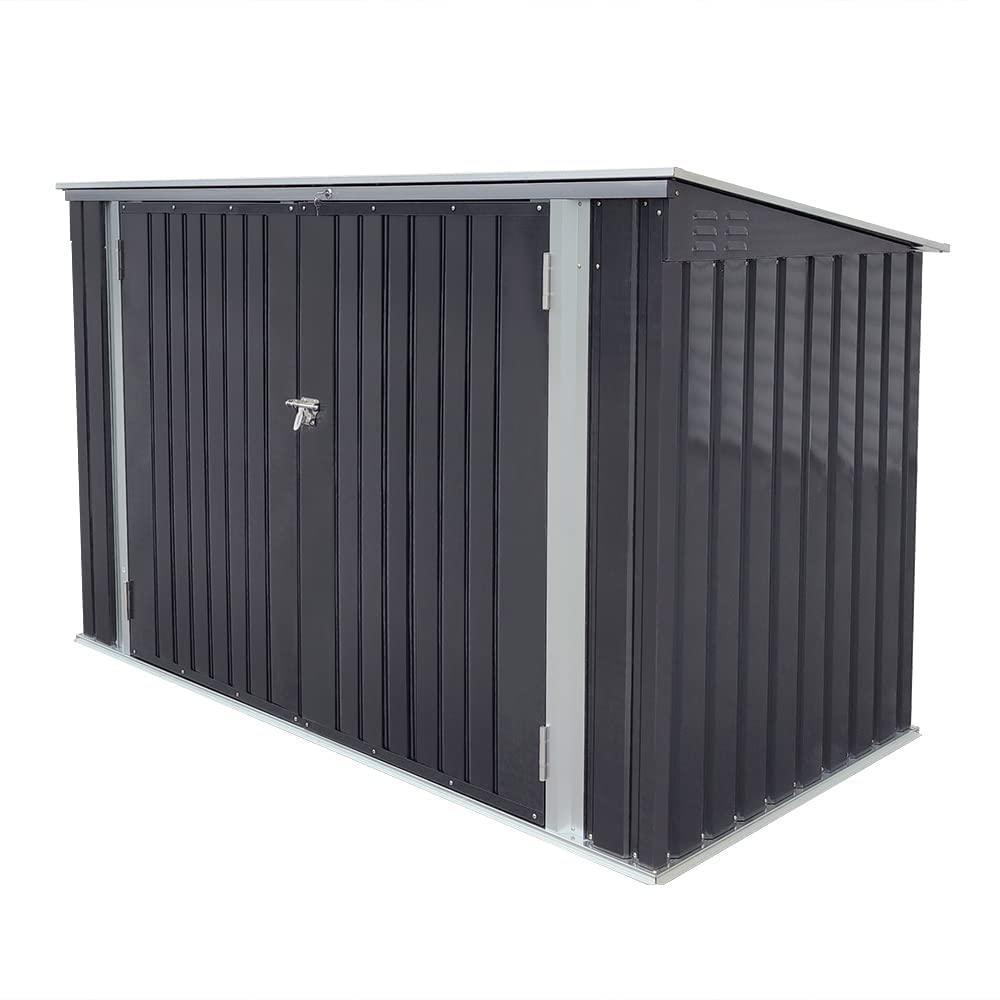 Panana Garden Storage Shed Bike Metal Pent Tool Shed House Galvanized Steel Can Put 3-4 Bicycles (D105x W210x H130cm)
