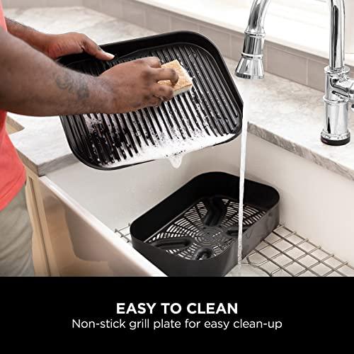 Ninja Woodfire Electric BBQ Grill & Smoker, 7-in-1 Outdoor Barbecue Grill & Air Fryer, Roast, Bake, Dehydrate, Uses Woodfire Pellets, Weather Resistant, Non-Stick, Portable, Grey/Black, OG701UK