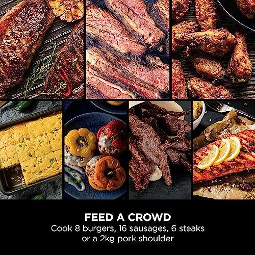 Ninja Woodfire Electric Outdoor BBQ Grill, Smoker and Air Fryer with Pellets and Digital Probe, 5 Skewers, 7 Functions; Grill, Smoke, Air Fry, Roast and more, Red/Black, Amazon Exclusive OG751UKAMZ