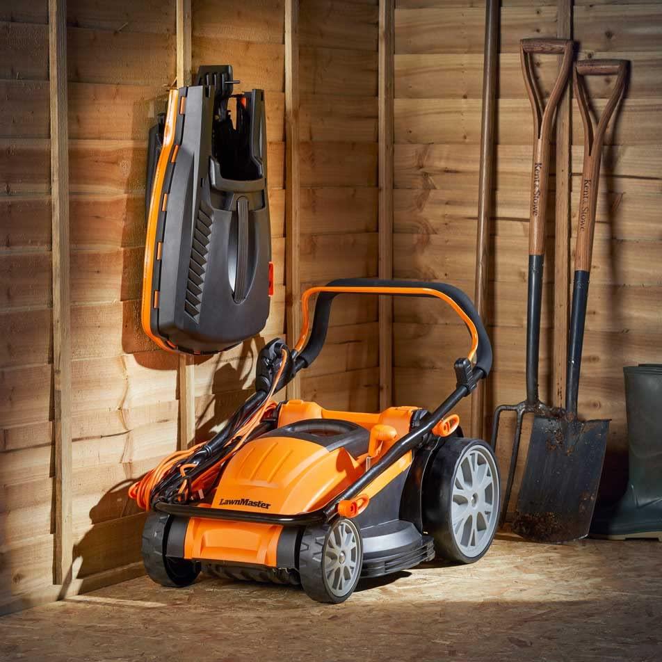 LawnMaster 1800W Electric Lawn Mower with 40cm cutting width, ideal for larger lawns, with rear roller and mulching function, 2 year guarantee