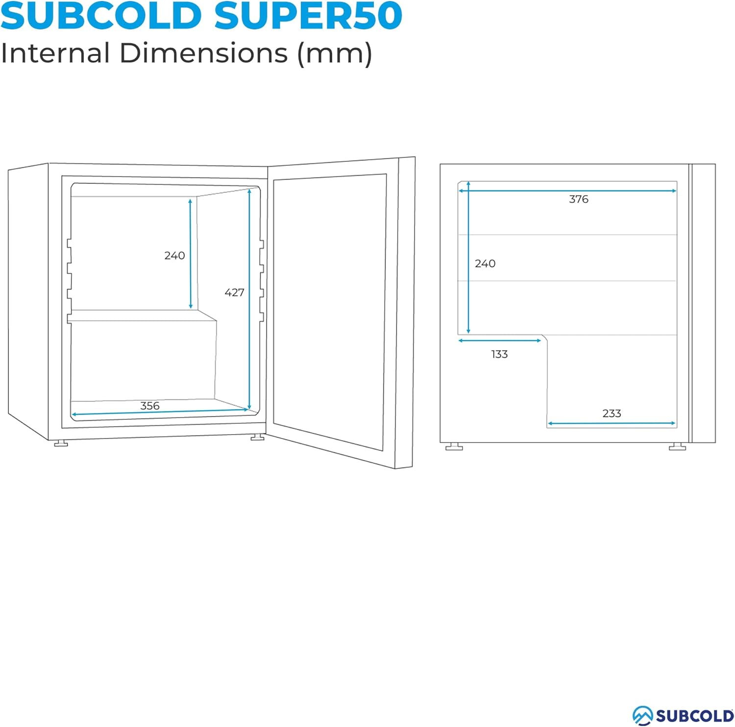 Mini Fridge Black | 50L Beer, Wine & Drinks Fridge | LED Light + Lock & Key | Energy Efficient (Black)