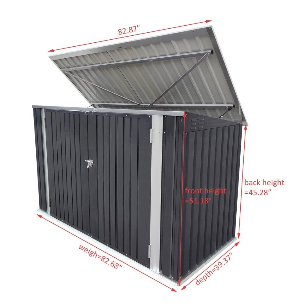 Panana Garden Storage Shed Bike Metal Pent Tool Shed House Galvanized Steel Can Put 3-4 Bicycles (D105x W210x H130cm)