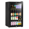 85L Under Counter Drinks/Beer & Wine Cooler Fridge with Light, Black - DH13