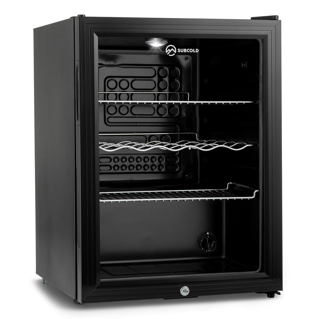 Super65 LED - Table-Top Fridge | 65L Beer, Wine & Drinks Fridge | LED Light + Lock & Key | Energy Efficient (Black)