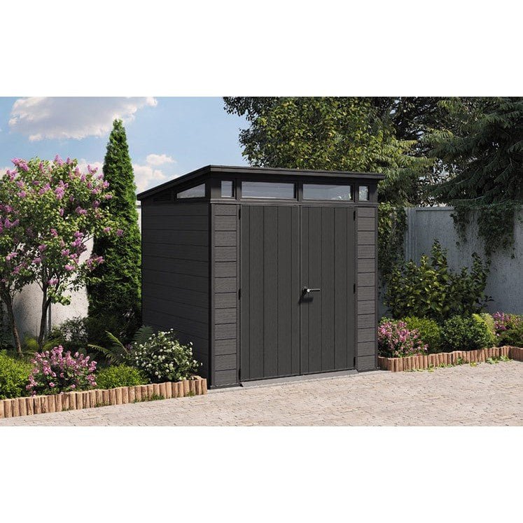 7x 7 Cortina Heavy Duty Plastic Pent Shed – Dark Grey