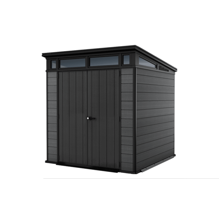 7x 7 Cortina Heavy Duty Plastic Pent Shed – Dark Grey