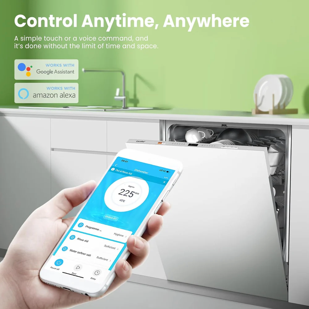 Mini Dishwasher Small Table Top Countertop Dishwasher with Built-in 5L Water Tank, Steam Wash, Ventilated Storage, Energy Class D - White